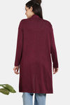 Zivame Light Jaspe Knit Poly Shrug - Windsor Wine — thumbnail 4